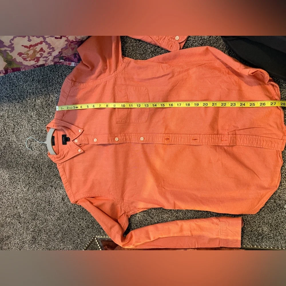 J. Crew Men's Vibrant Orange Casual Shirt
